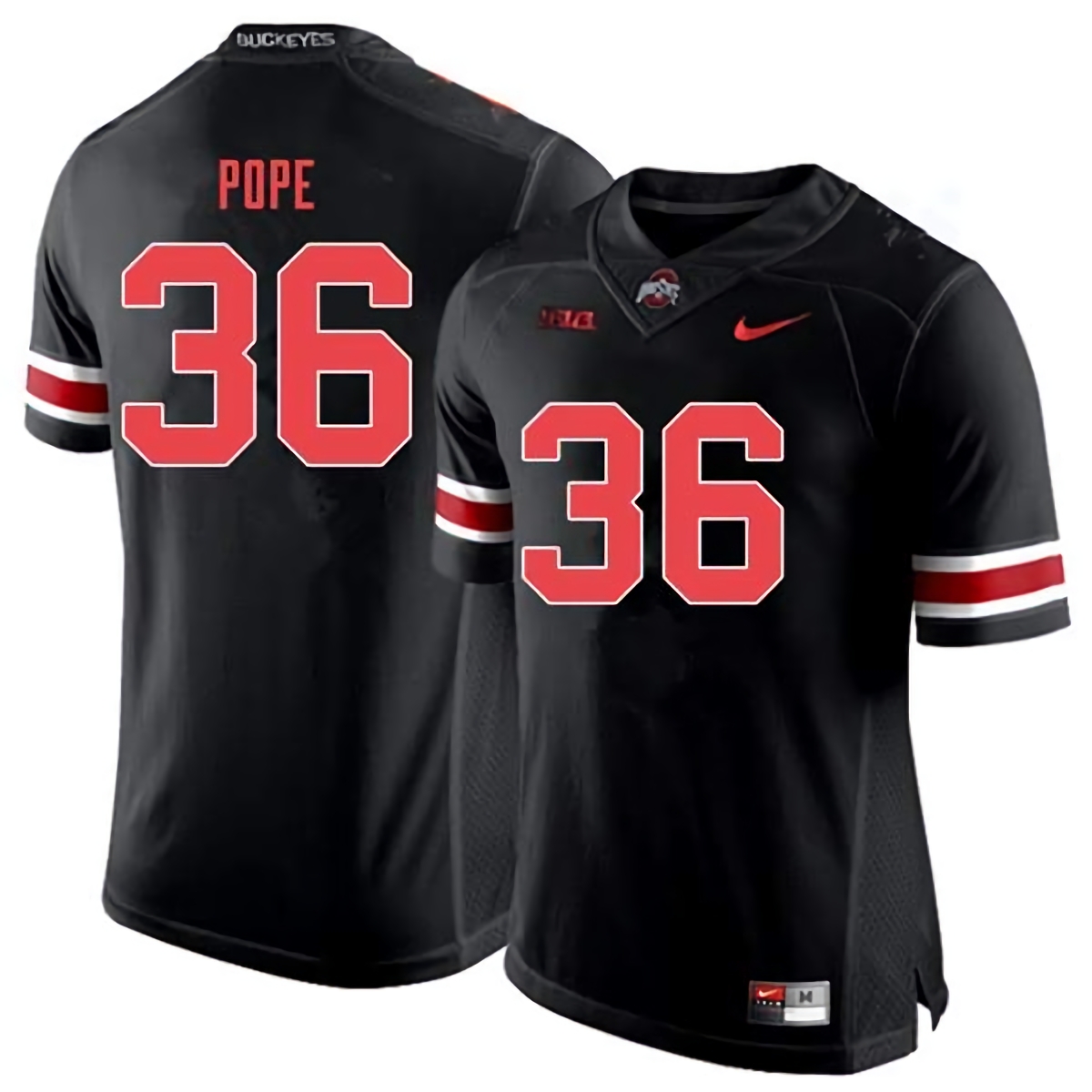 K'Vaughan Pope Ohio State Buckeyes Men's NCAA #36 Nike Black Out College Stitched Football Jersey PTJ0456ZG
